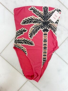 Marine Layer X Andie Swim Pink Palm One-Piece Swimsuit
